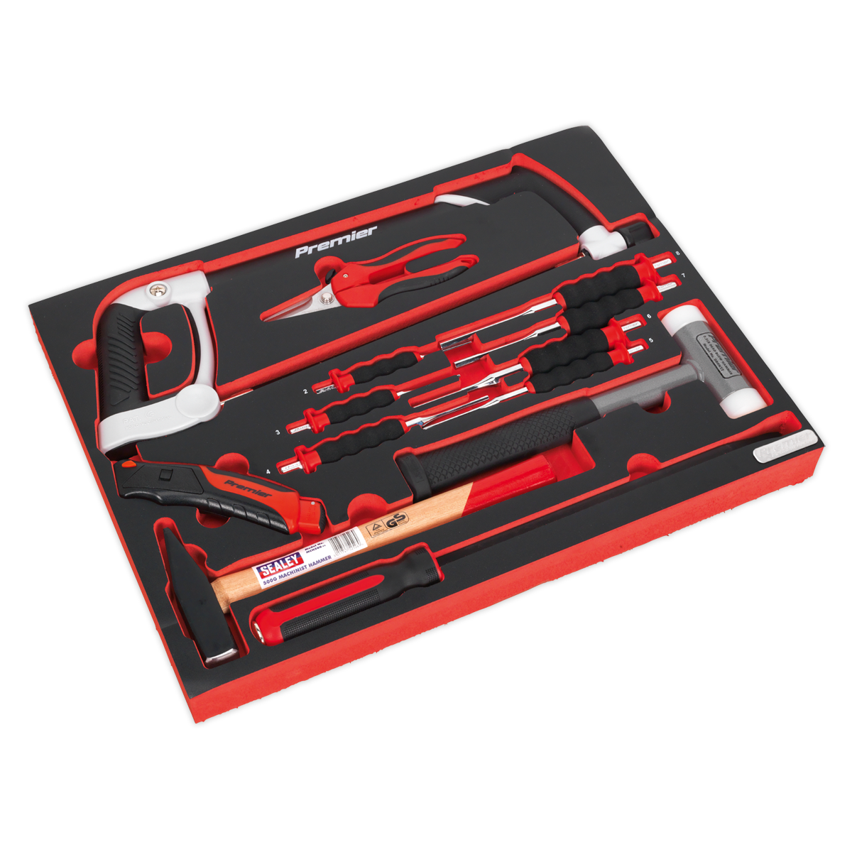 Sealey Tool Tray with Hacksaw, Hammers & Punches 13pc TBTP06EU