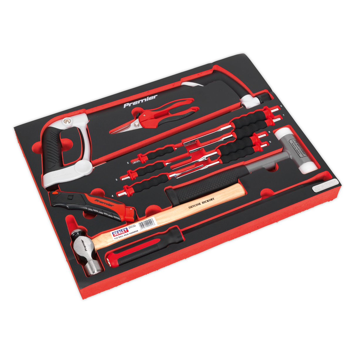 Sealey Tool Tray with Hacksaw, Hammers & Punches 13pc TBTP06UK