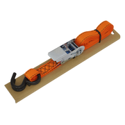 Sealey Ratchet Strap 25mm x 5m Polyester Webbing S-Hook with Corner Protector 600kg Breaking Strength