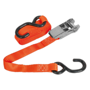 Sealey Ratchet Strap 25mm x 4.5m Polyester Webbing with S-Hook 800kg Breaking Strength