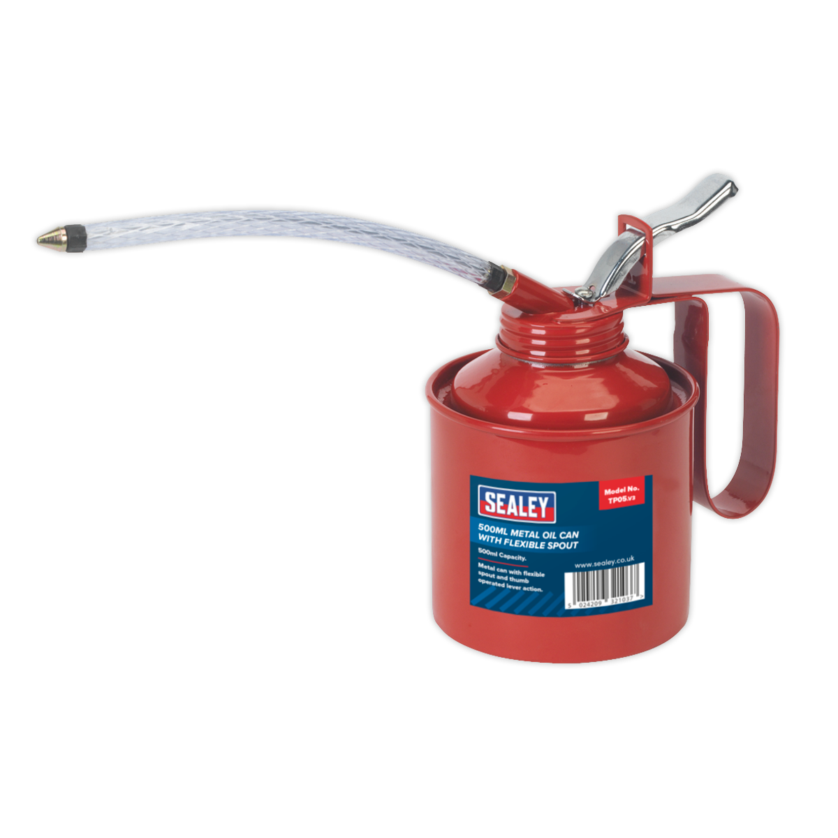 Sealey Metal Oil Can Flexible Spout 500ml
