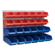 Sealey Bin & Panel Combination 24 Bins - Red/Blue