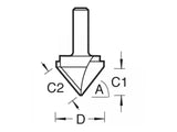 Trend 11/3 x 1/2 TCT V-Groove Cutter 45° 9.2 x 19.1mm
