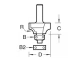 Trend 46/17 x 1/2 TCT Bearing Guided Ovolo & Round Over 19.1mm Radius