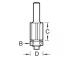 Trend 46/80 x 1/4 TCT 90° Bearing Guided Triple Flute Cutter 12.7 x 25.4mm