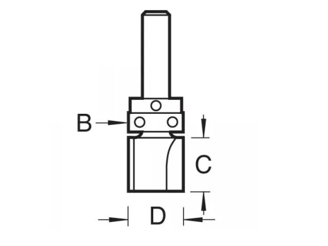 Trend 46/90 x 1/4 TCT 90° Shank Mounted Template Profiler 15.9 x 25mm
