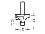 Trend 7E/2 x 1/4 TCT Pin Guided Round Over 6.3mm Radius