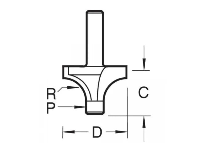 Trend 7E/3 x 1/4 TCT Pin Guided Round Over 8.0mm Radius