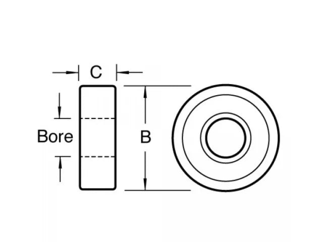 Trend B127 Replacement Bearing 1/2in Diameter 1/4in Bore