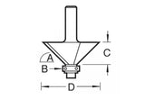 Trend C049 x 1/4 TCT Bearing Guided Chamfer Cutter 45° 12.7 x 32mm