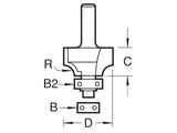 Trend C076 x 1/4 TCT Bearing Guided Ovolo & Round Over 6.3mm Radius