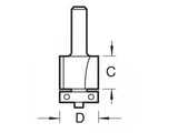 Trend C115 x 1/4 TCT 90° Bearing Guided Trimmer Cutter 9.5 x 12.7mm