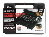 Trend 1/4in TCT Router Cutter Set, 6 Piece