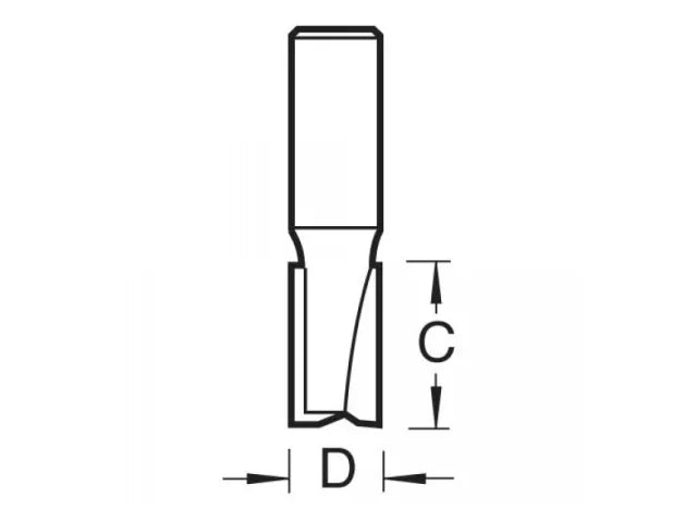 Trend TR37 x 1/2 TCT Two Flute Cutter Long Shank 12 x 63mm