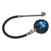 Sealey Digital Tyre Pressure Gauge with Twin Push-On Connector
