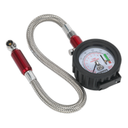Sealey Tyre Pressure Gauge & Tyre Tread Depth Gauge - Flexible Hose 0-8bar(0-120psi)