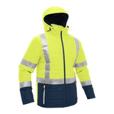 Bisley Taped Two Tone Hi-Vis Puffer Jacket #colour_yellow-navy