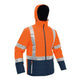 Bisley Taped Two Tone Hi-Vis Puffer Jacket #colour_orange-navy