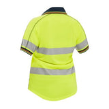 Bisley Womens Taped Two Tone Hi-Vis Polo Shirt S/Sleeve #colour_yellow-navy