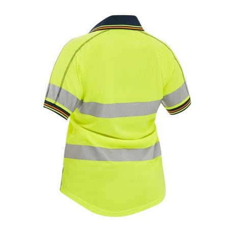 Bisley Womens Taped Two Tone Hi-Vis Polo Shirt S/Sleeve #colour_yellow-navy