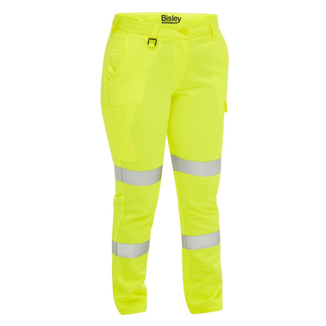 Bisley Womens Taped Hi-Vis Biomotion Cargo Pant #colour_yellow