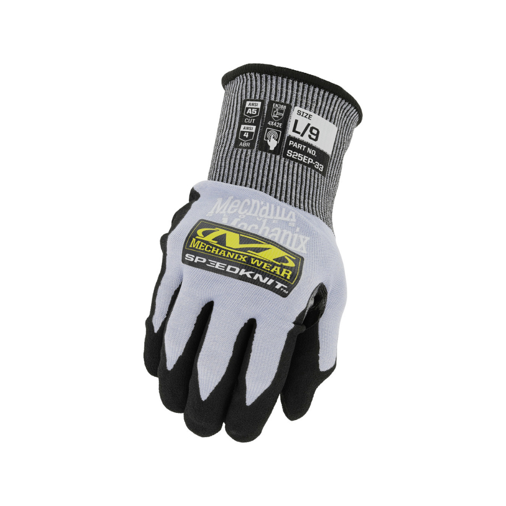 Mechanix Wear SpeedKnit S25EP33 Cut Resistant Coated-Knit Glove w/ Reinforcement
