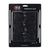 V12 Footwear Extra Tough Black 140Cm Lace Card (10Pk)