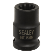 Sealey Brake Caliper Socket 1/2"Sq Drive 15mm 10-Point