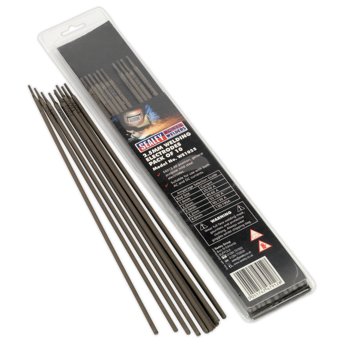 Sealey Welding Electrode Ø2.5 x 300mm Pack of 10