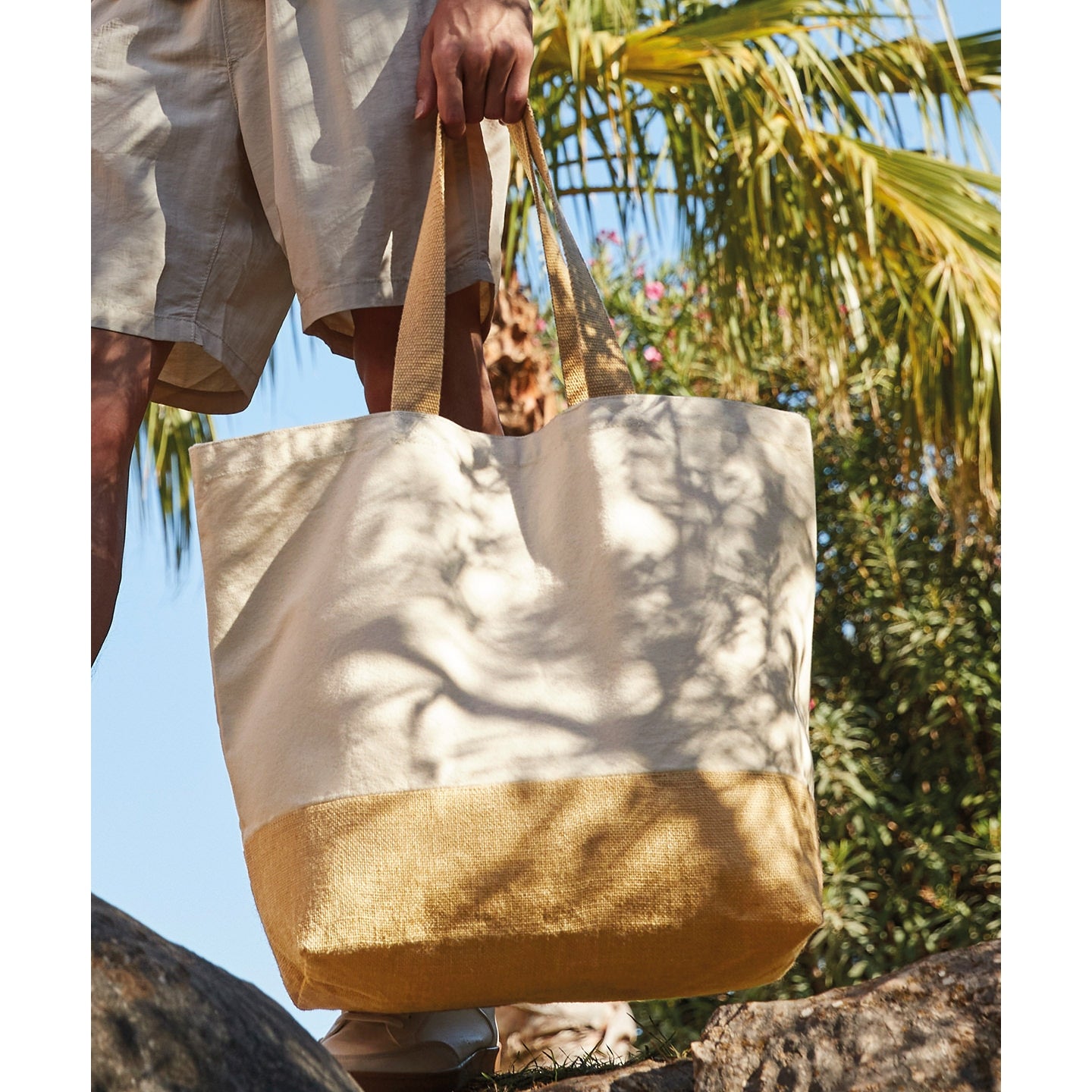 Westford Mill Jute Base Canvas Tote Xl