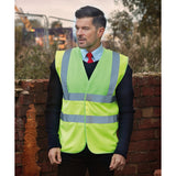 Yoko Hi-Vis 2-Band-And-Braces Waistcoat - Navy Yoke/Yellow