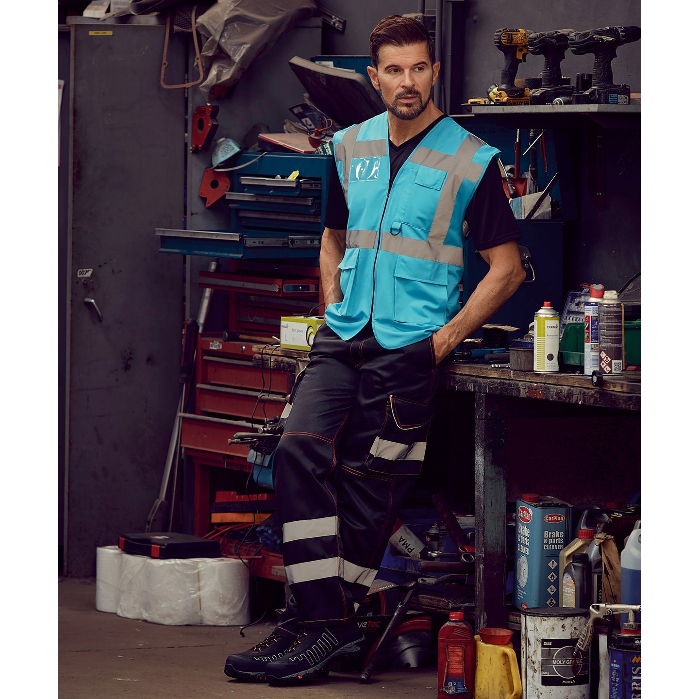 Yoko Multifunctional Executive Hi-Vis Waistcoat - Sapphire