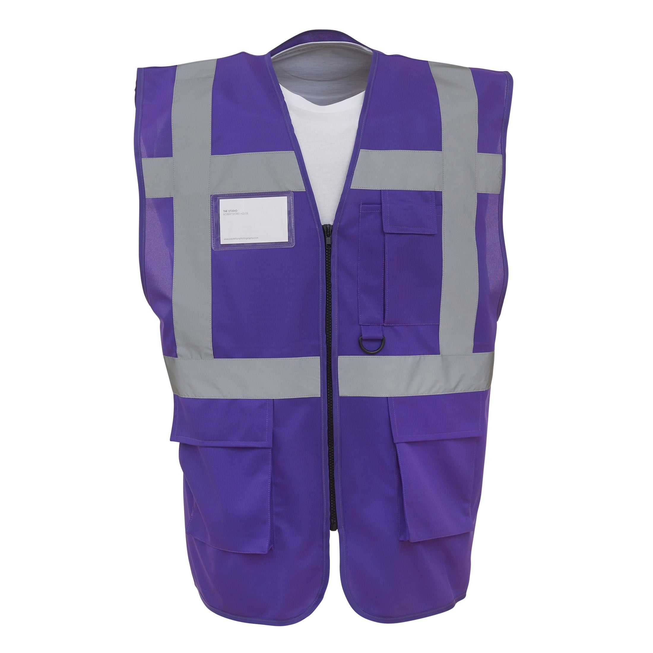 Yoko Multifunctional Executive Hi-Vis Waistcoat - Purple