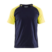 Blaklader T-Shirt 3515 #colour_navy-blue-hi-vis-yellow