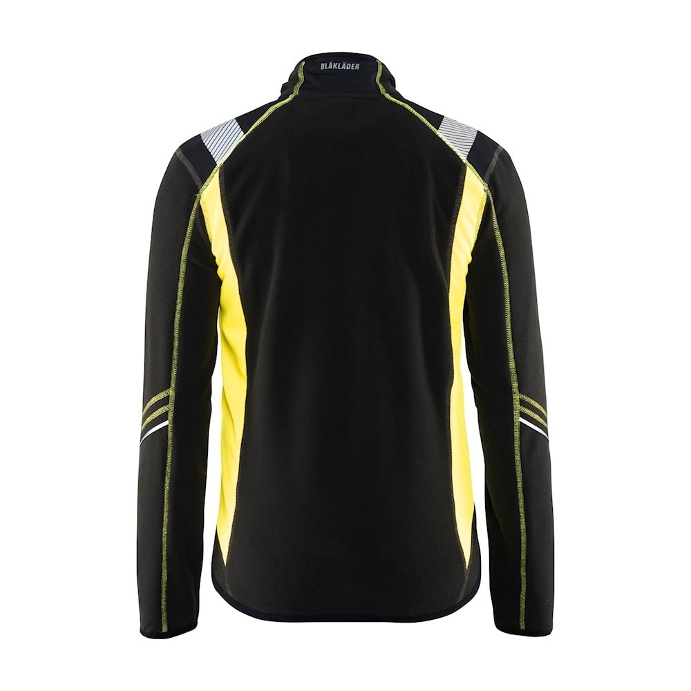 Blaklader Microfleece Jacket 4993 #colour_black-hi-vis-yellow