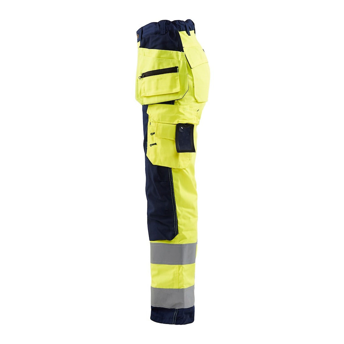 Blaklader Women's Hi-Vis Trousers 7156 #colour_hi-vis-yellow-navy-blue
