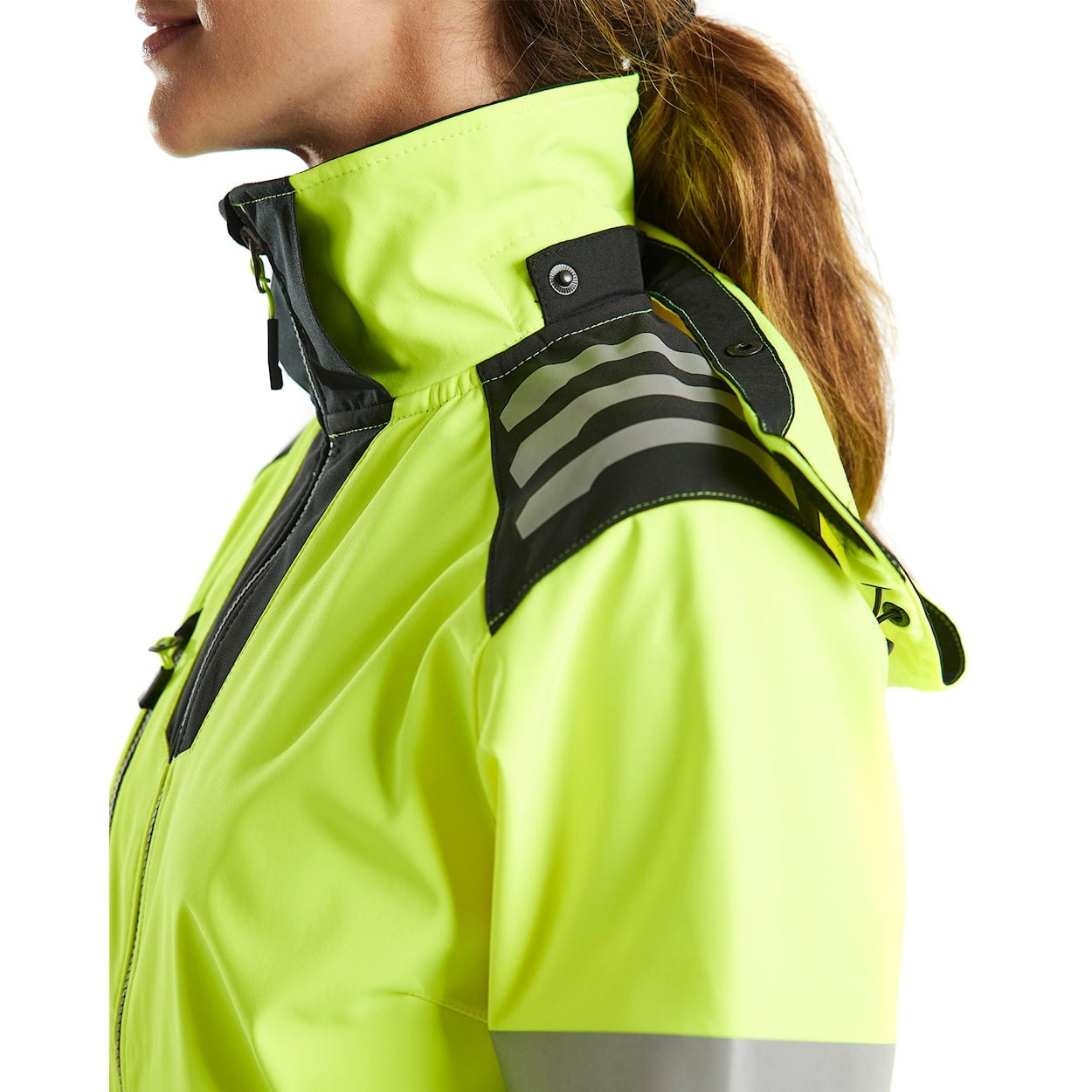 Blaklader Women's Hi-Vis Softshell Jacket 4791 #colour_hi-vis-yellow-black