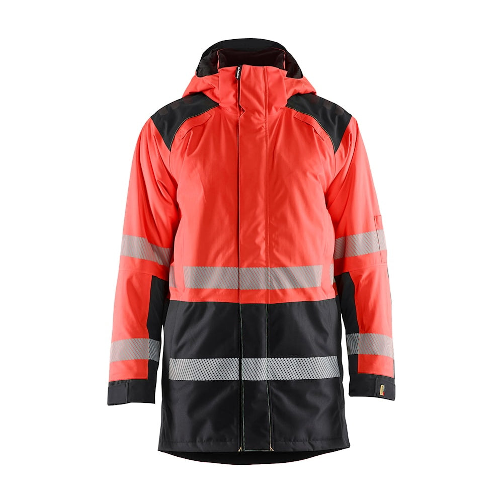 Blaklader Winter Parka Hi-Vis 4457 #colour_red-hi-vis-black