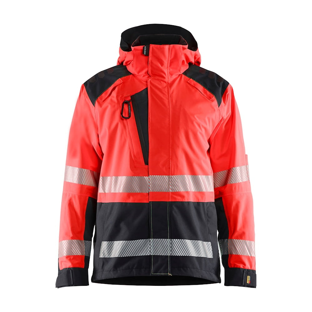 Blaklader Shell Jacket Hi-Vis 4435 #colour_red-hi-vis-black