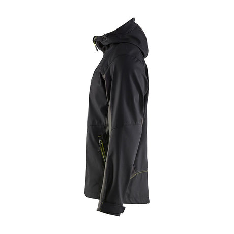 Blaklader Softshell Jacket with Hood 4753 #colour_black-hi-vis-yellow