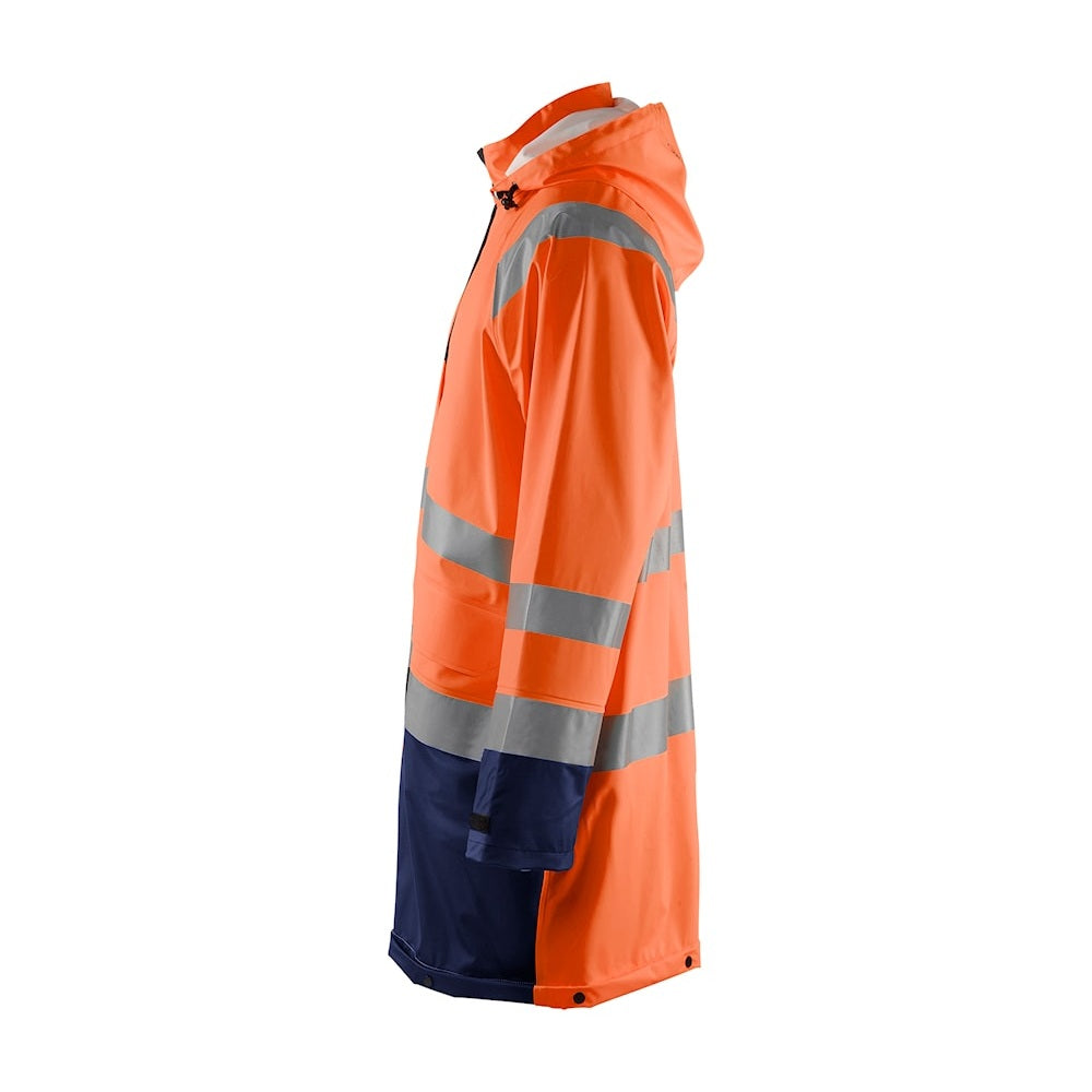 Blaklader Rain Jacket Hi-Vis Level 1 4324 #colour_orange-navy-blue