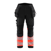 Blaklader Softshell Hi-Vis Trousers 1821 #colour_black-red-hi-vis