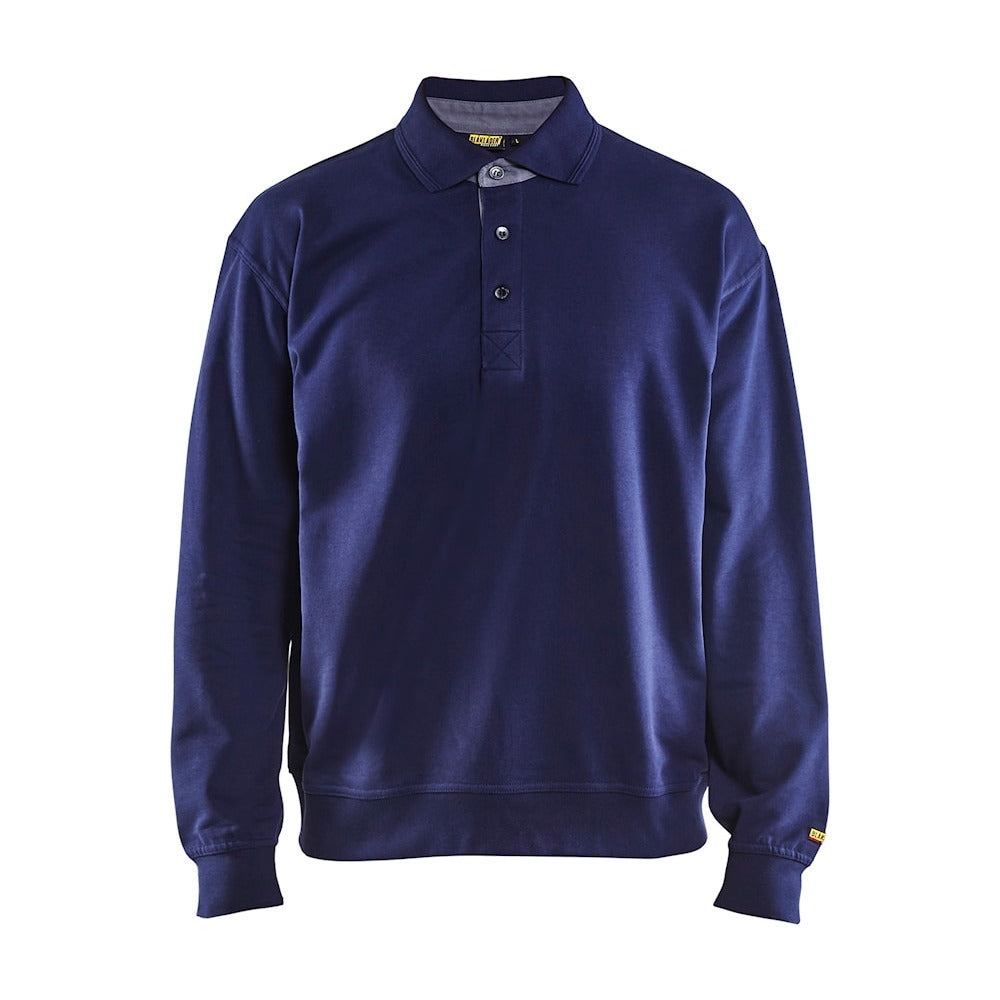 Blaklader Sweatshirt with Collar 3370 #colour_navy-blue