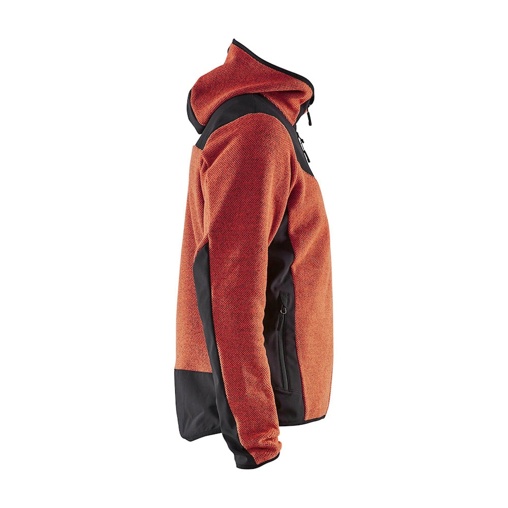 Blaklader Knitted Jacket with Softshell 5940 #colour_burned-red-black