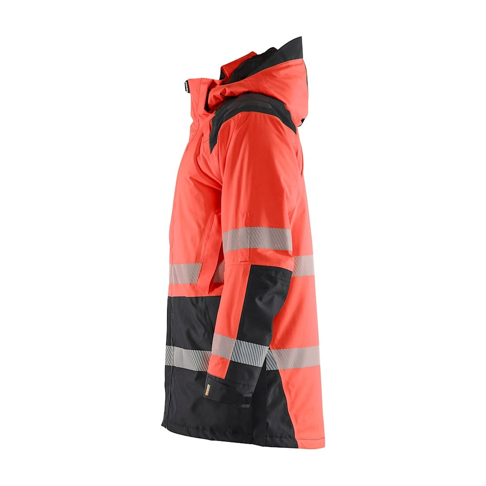 Blaklader Winter Parka Hi-Vis 4457 #colour_red-hi-vis-black