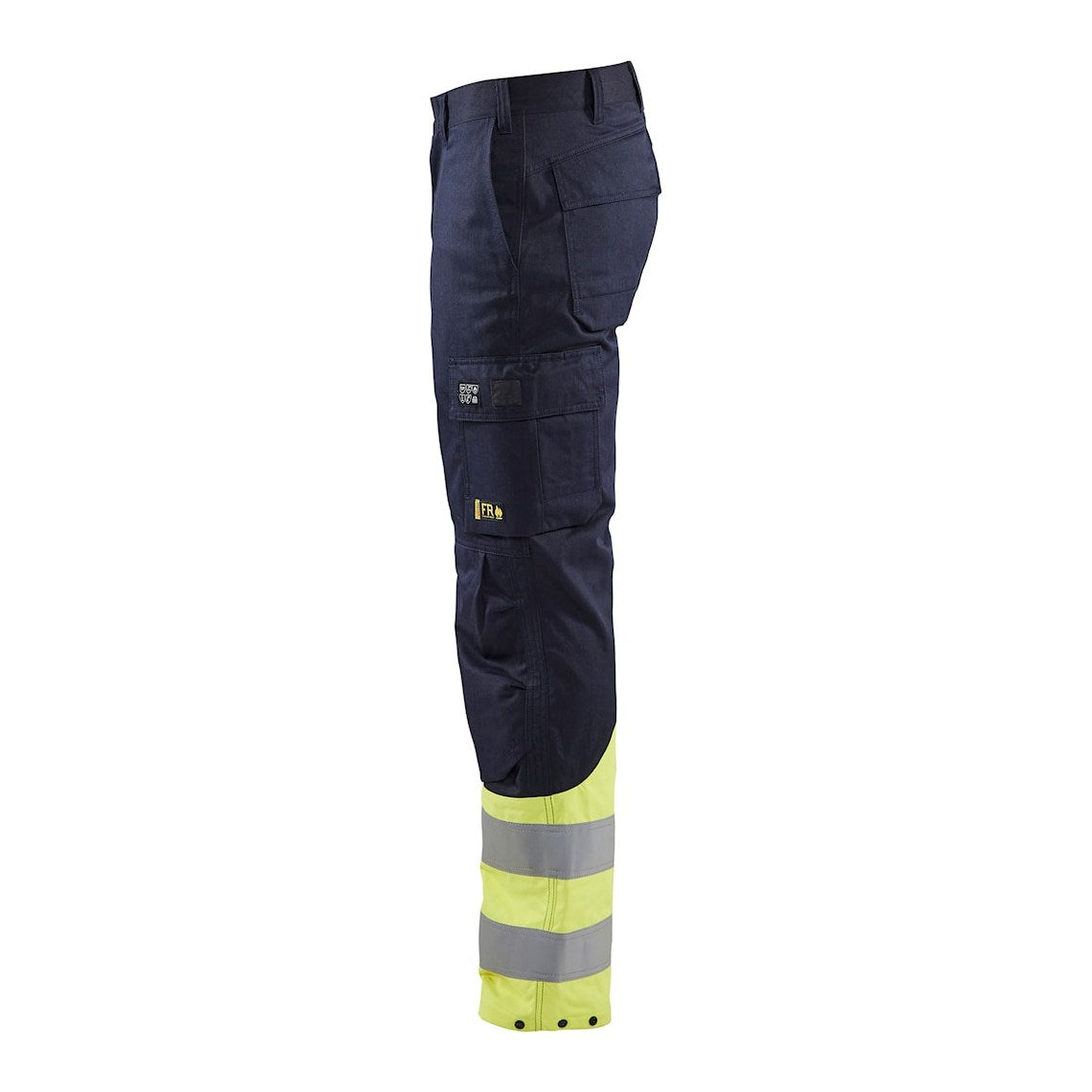 Blaklader Trousers Inherent Steel 1705 #colour_navy-blue-hi-vis-yellow