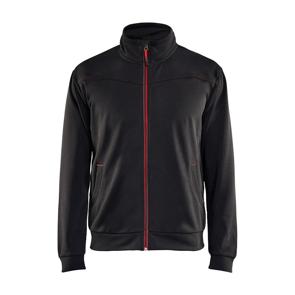 Blaklader Sweatshirt with Full Zip 3362 #colour_black-red