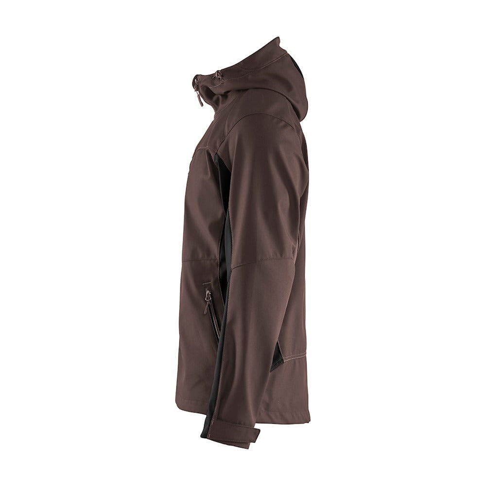 Blaklader Softshell Jacket with Hood 4753 #colour_brown-black