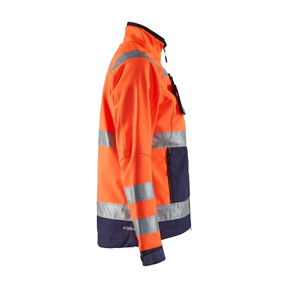 Blaklader Women's Hi-Vis Softshell Jacket 4902 #colour_orange-navy-blue