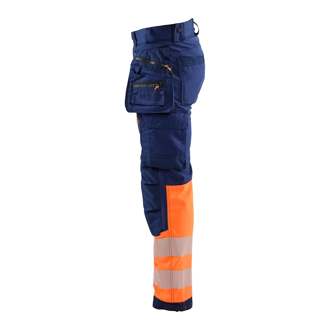 Blaklader Softshell Hi-Vis Trousers 1821 #colour_navy-blue-orange